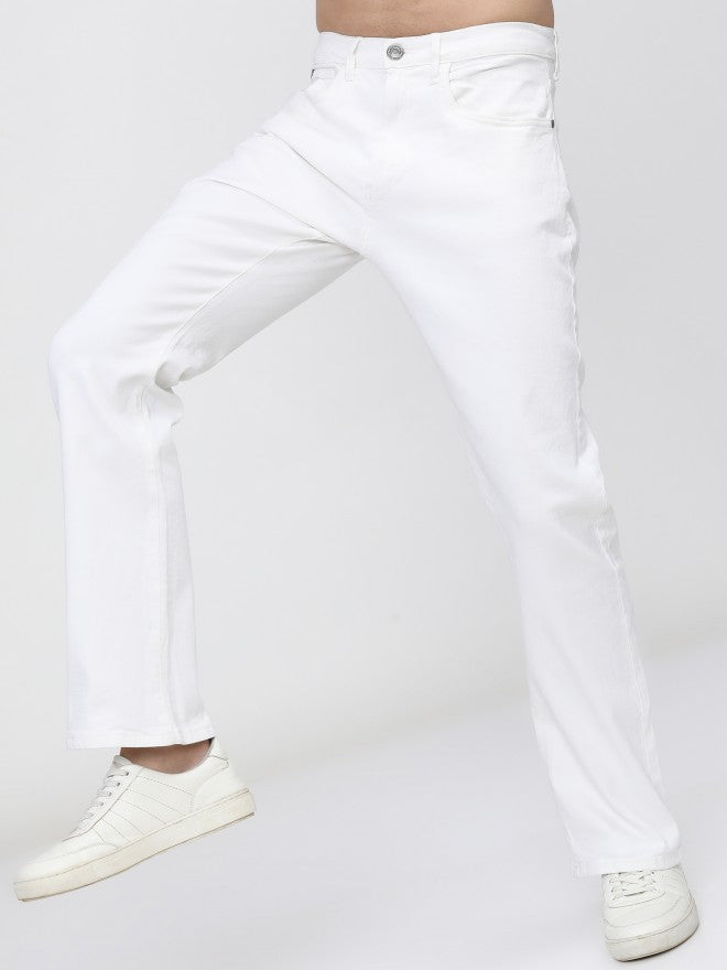 Highlander Men White Bootcut Stretchable Jeans - White - Image 1