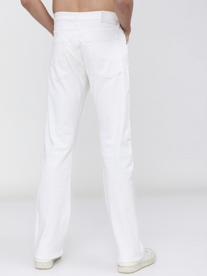 Highlander Men White Bootcut Stretchable Jeans - White - Image 3