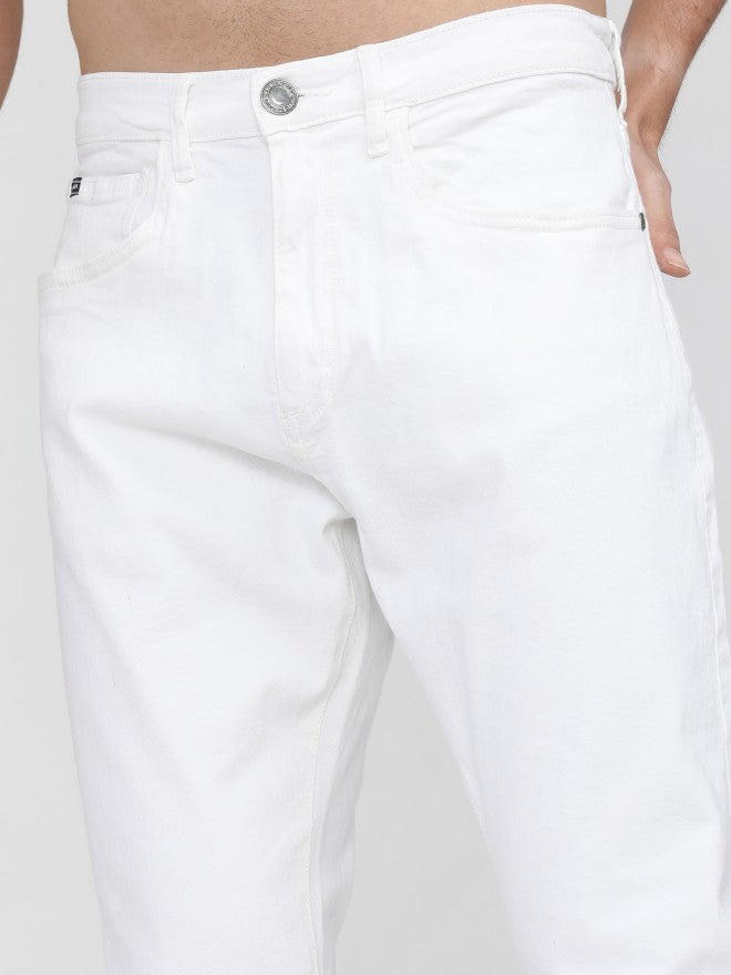Highlander Men White Bootcut Stretchable Jeans - White - Image 4