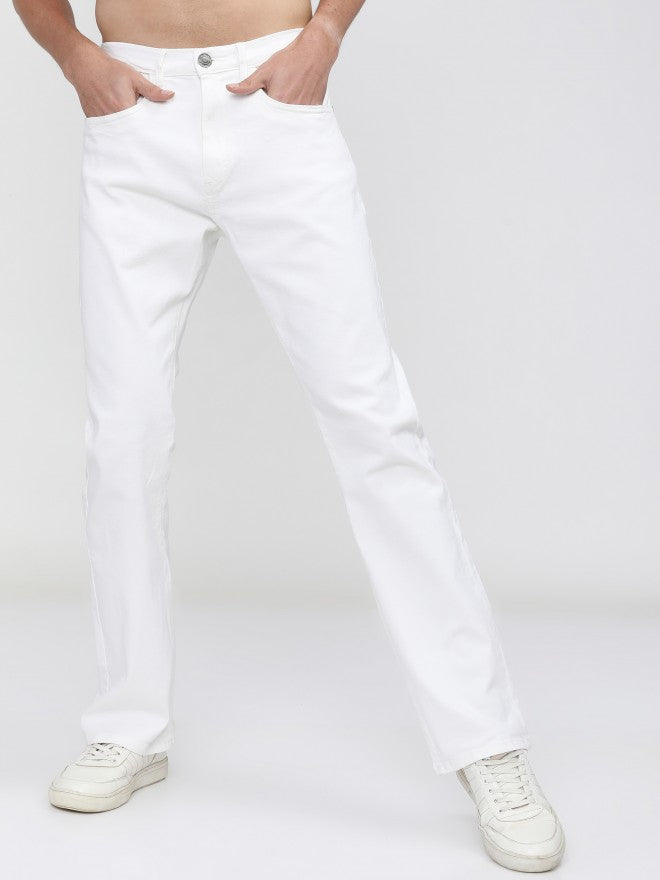 Highlander Men White Bootcut Stretchable Jeans - White - Image 7