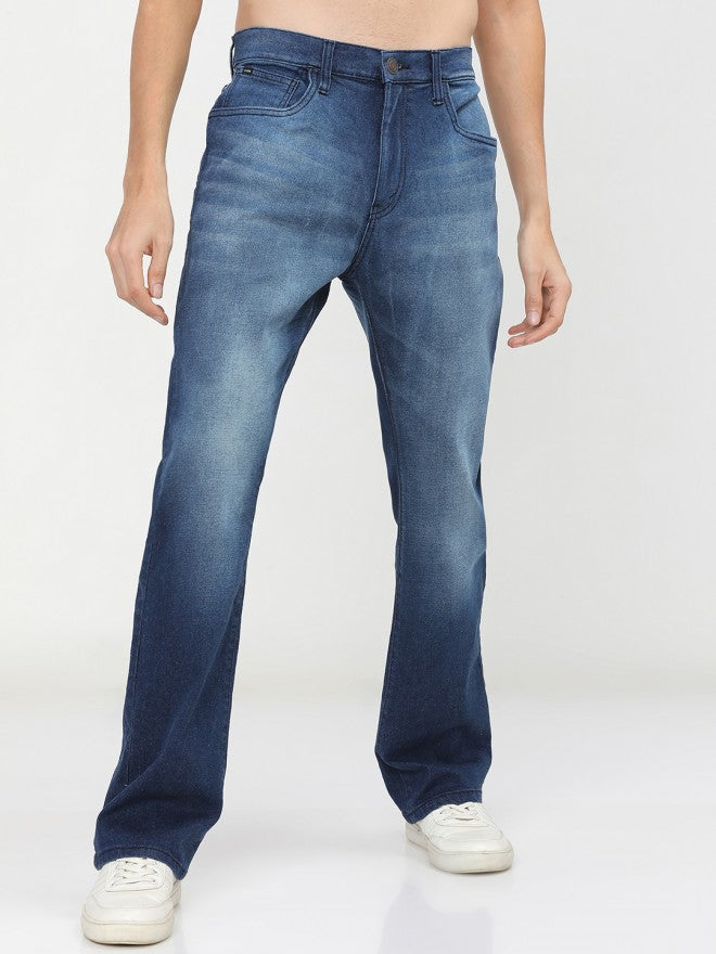 Highlander Men Blue Bootcut Stretchable Jeans - Blue - Image 1
