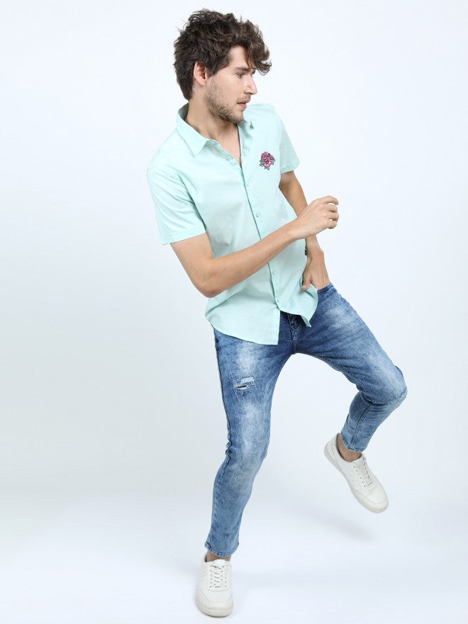 Highlander Men Blue Skinny Fit Mildly Distressed Stretchable Jeans - Blue - Image 5