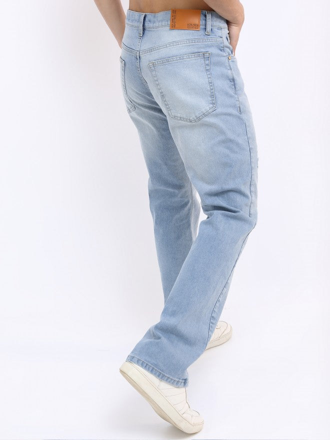 Highlander Men Blue Bootcut Highly Distressed Stretchable Jeans - Blue - Image 3