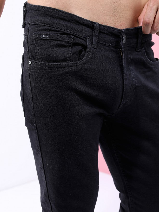 Highlander Men Black Tapered Fit Stretchable Jeans - Black - Image 5