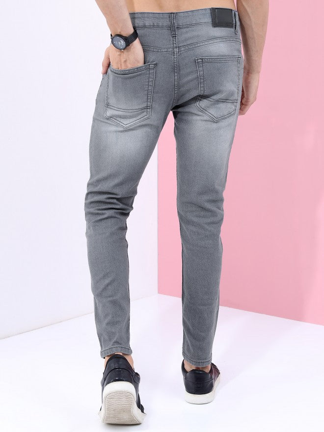Highlander Men Grey Tapered Fit Stretchable Jeans - Grey - Image 3