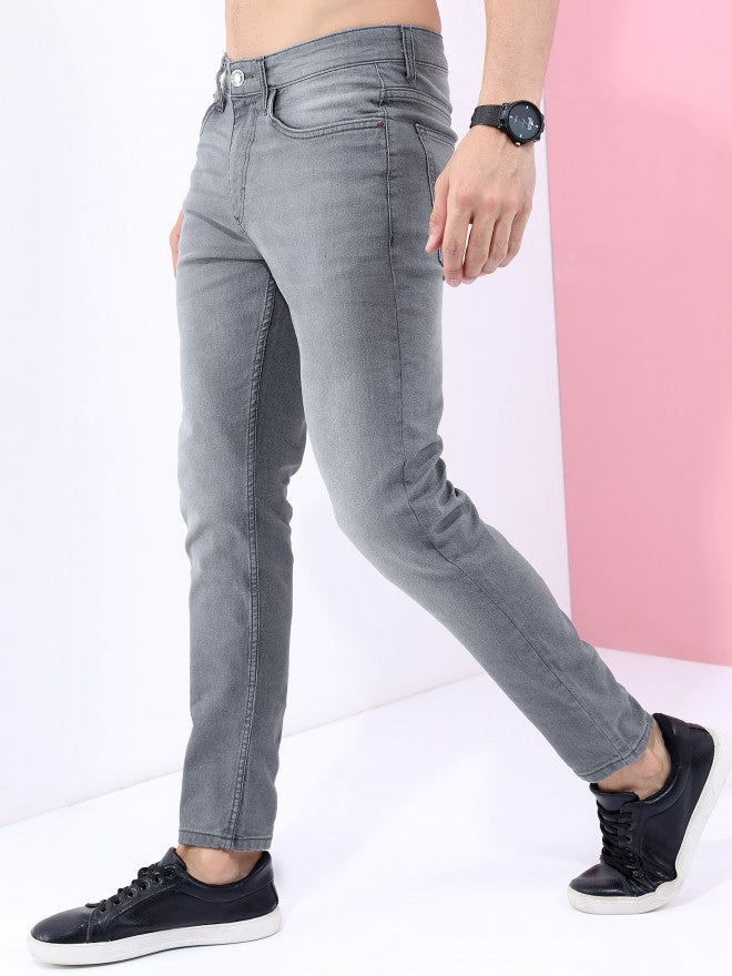 Highlander Men Grey Tapered Fit Stretchable Jeans - Grey - Image 4