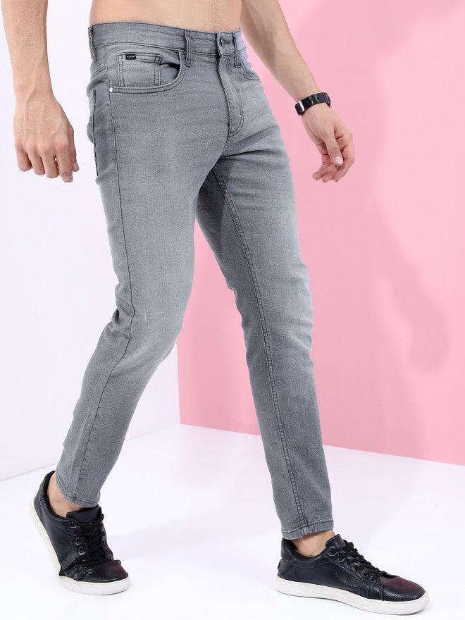 Highlander Men Grey Tapered Fit Stretchable Jeans - Grey - Image 6