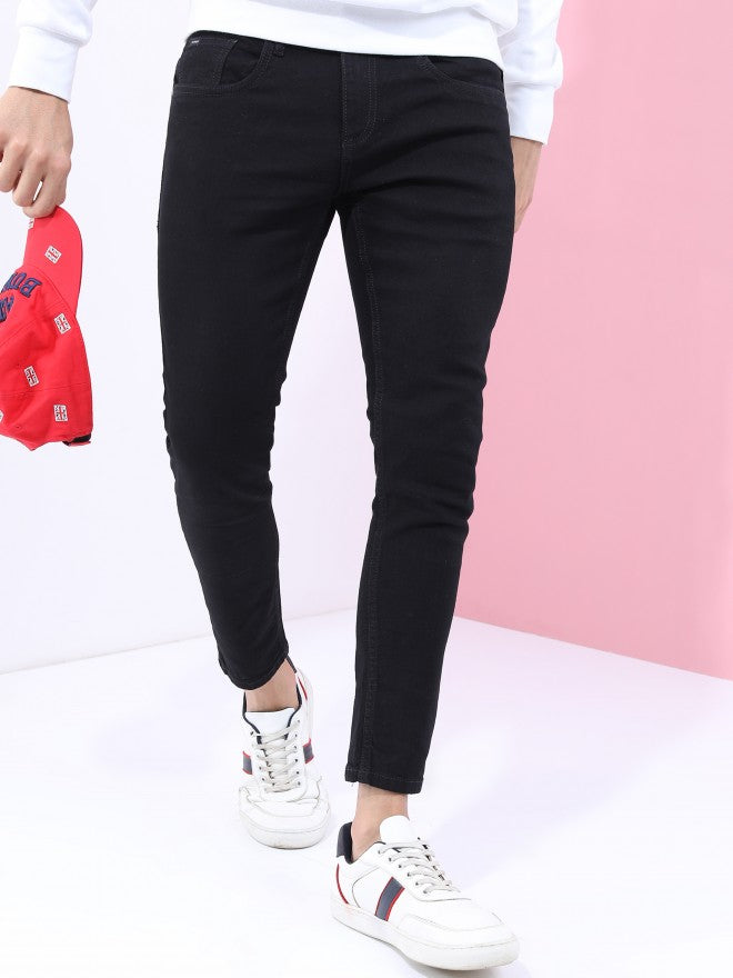 Highlander Men Black Skinny Fit Stretchable Jeans - Black - Image 1