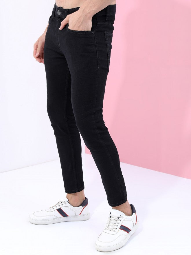 Highlander Men Black Skinny Fit Stretchable Jeans - Black - Image 4