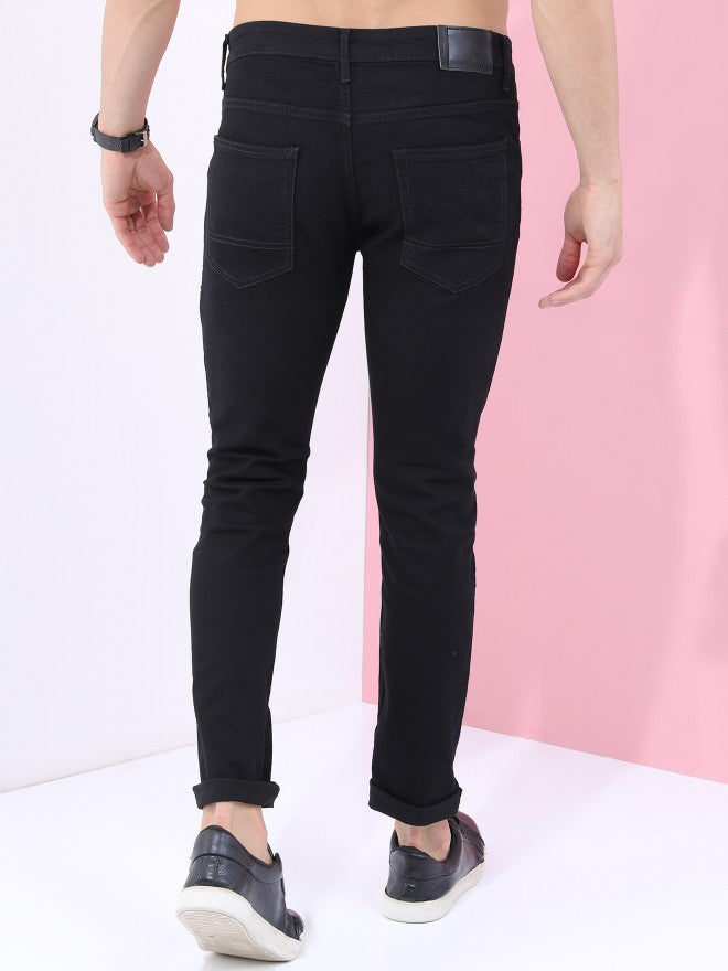 Highlander Men Black Slim Fit Stretchable Jeans - Black - Image 3