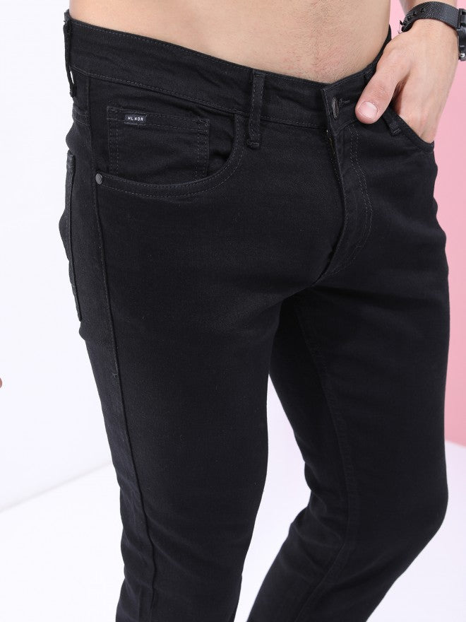 Highlander Men Black Slim Fit Stretchable Jeans - Black - Image 5