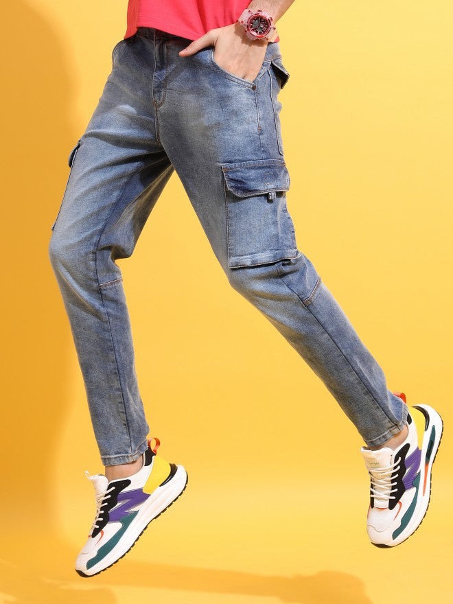 Highlander Men Blue Slim Fit Stretchable Jeans - Blue - Image 1