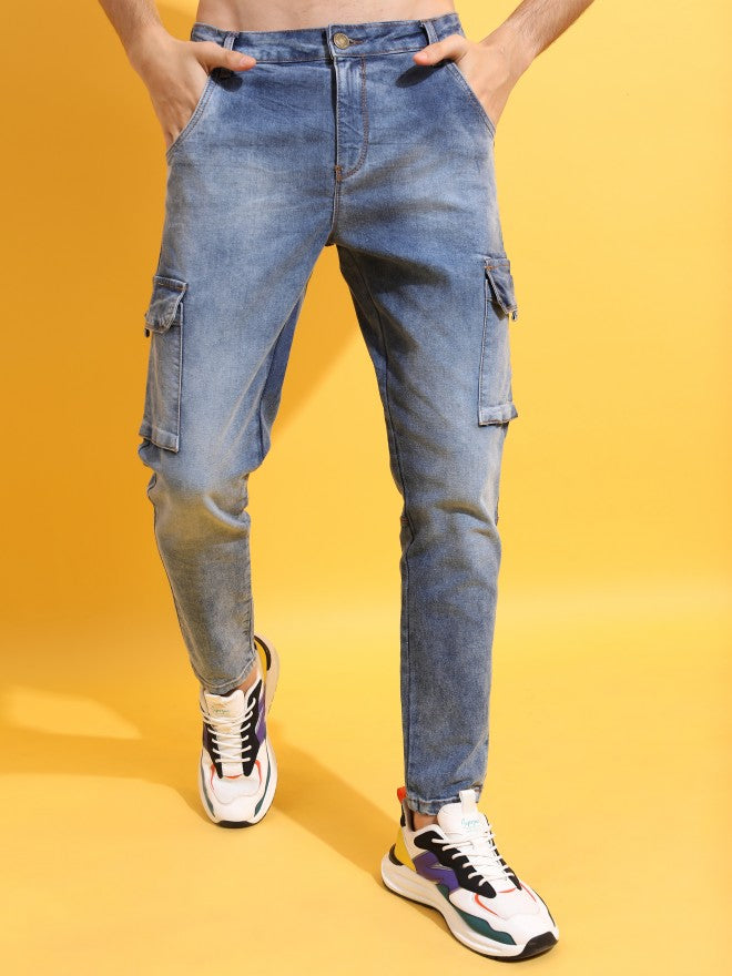 Highlander Men Blue Slim Fit Stretchable Jeans - Blue - Image 4
