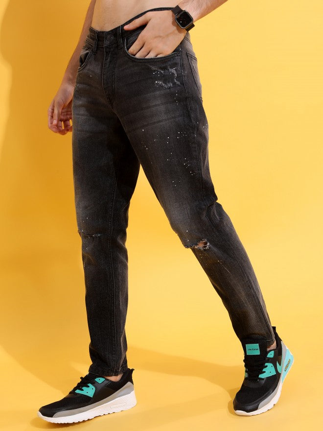 Highlander Men Grey Tapered Fit Mildly Distressed Stretchable Jeans - Grey - Image 4