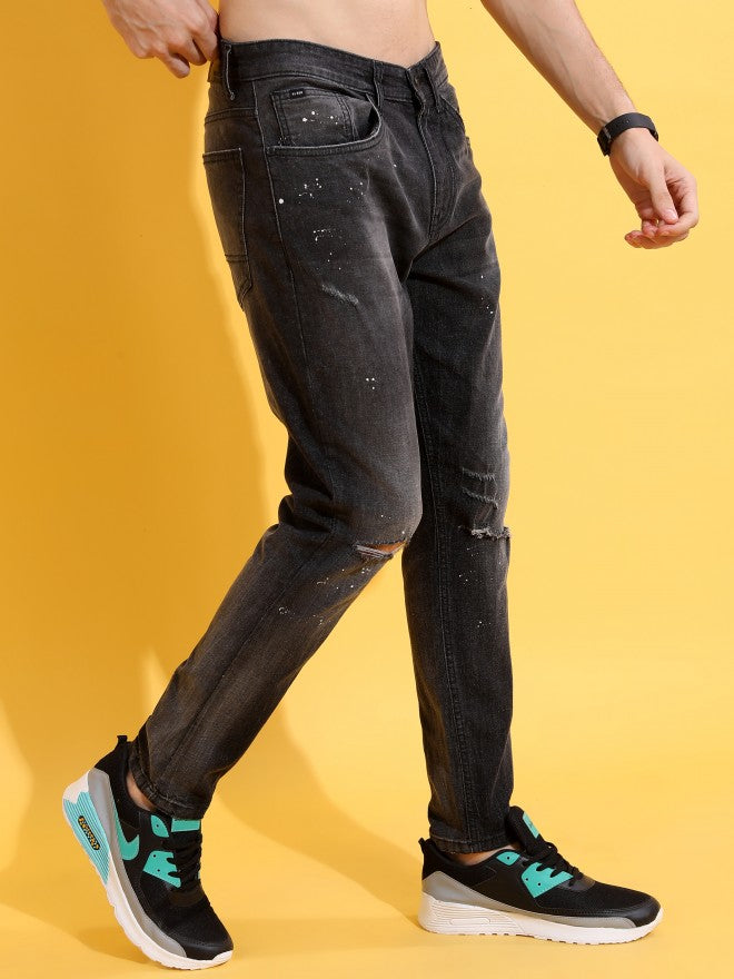 Highlander Men Grey Tapered Fit Mildly Distressed Stretchable Jeans - Grey - Image 6