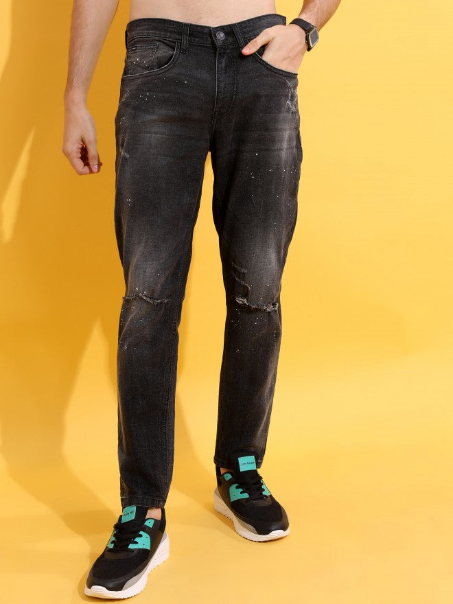Highlander Men Grey Tapered Fit Mildly Distressed Stretchable Jeans - Grey - Image 7