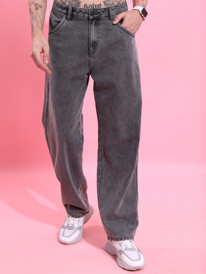 Highlander Men Grey Straight Fit Jeans - Grey - Image 4