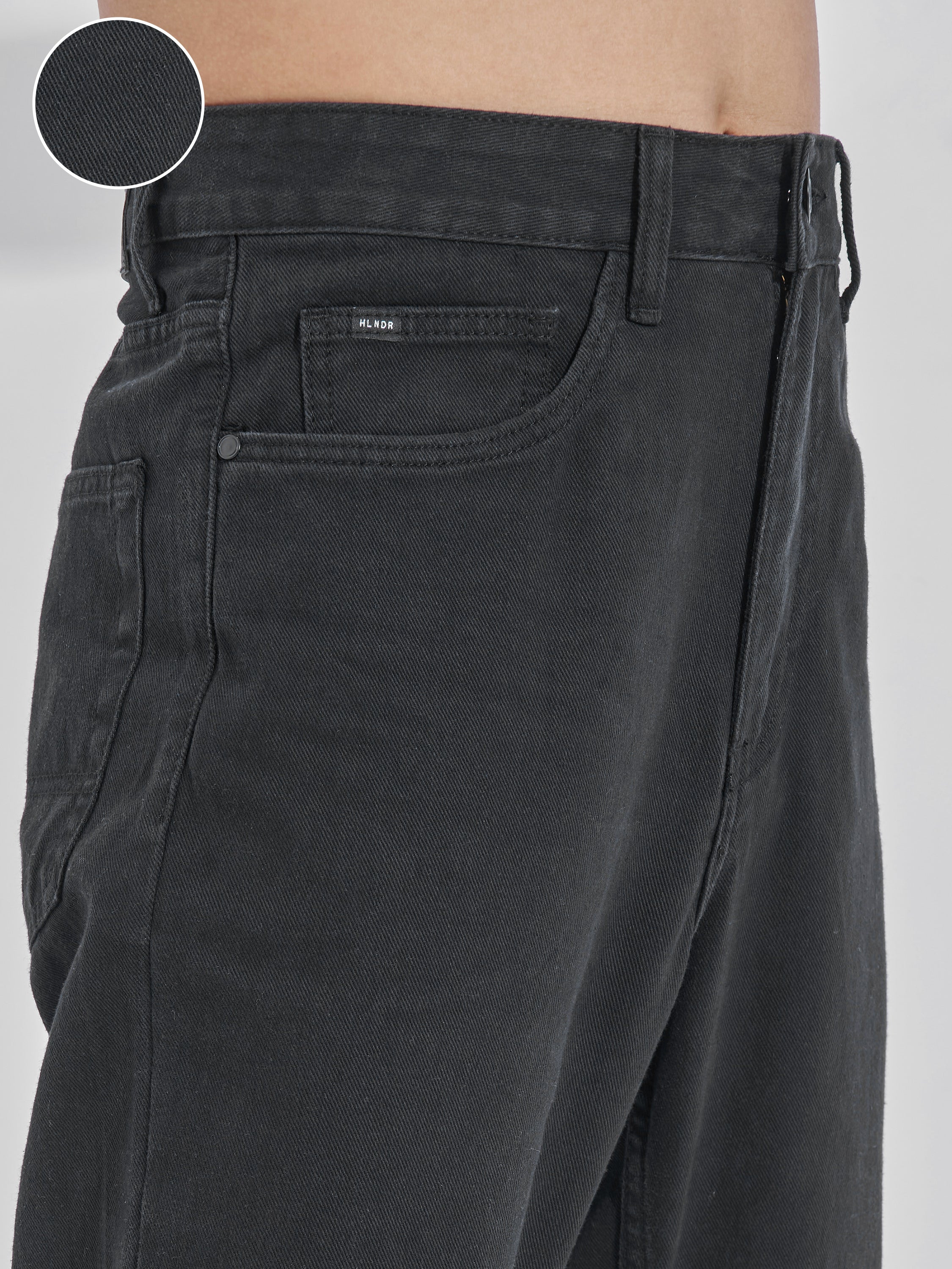 Highlander Men Black Tapered Fit Stretchable Jeans - Black - Image 5