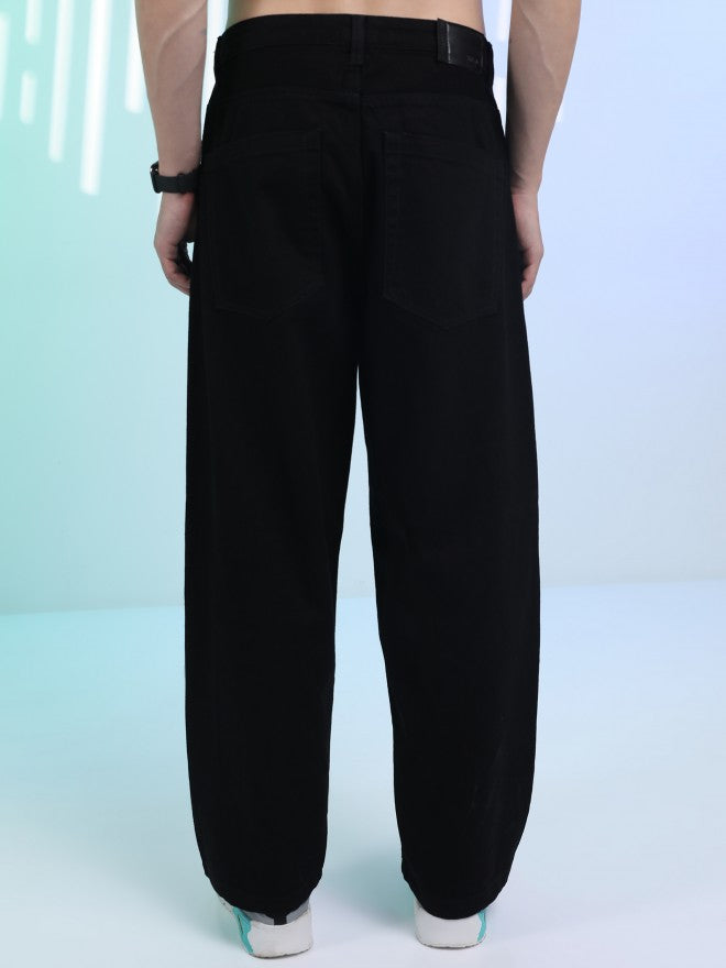 Highlander Men Black Loose Fit Stretchable Jeans - Black - Image 3