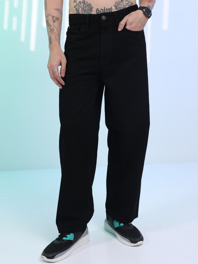 Highlander Men Black Loose Fit Stretchable Jeans - Black - Image 6