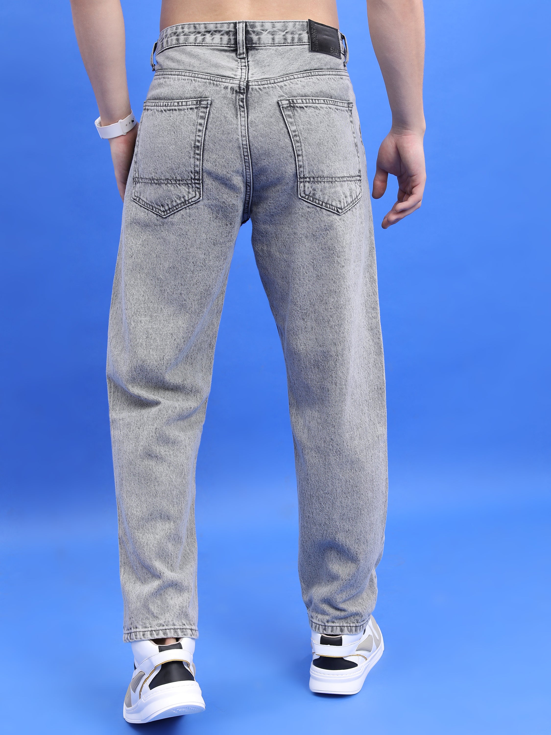Highlander Men Light Grey Straight Fit Jeans - Light Grey - Image 3