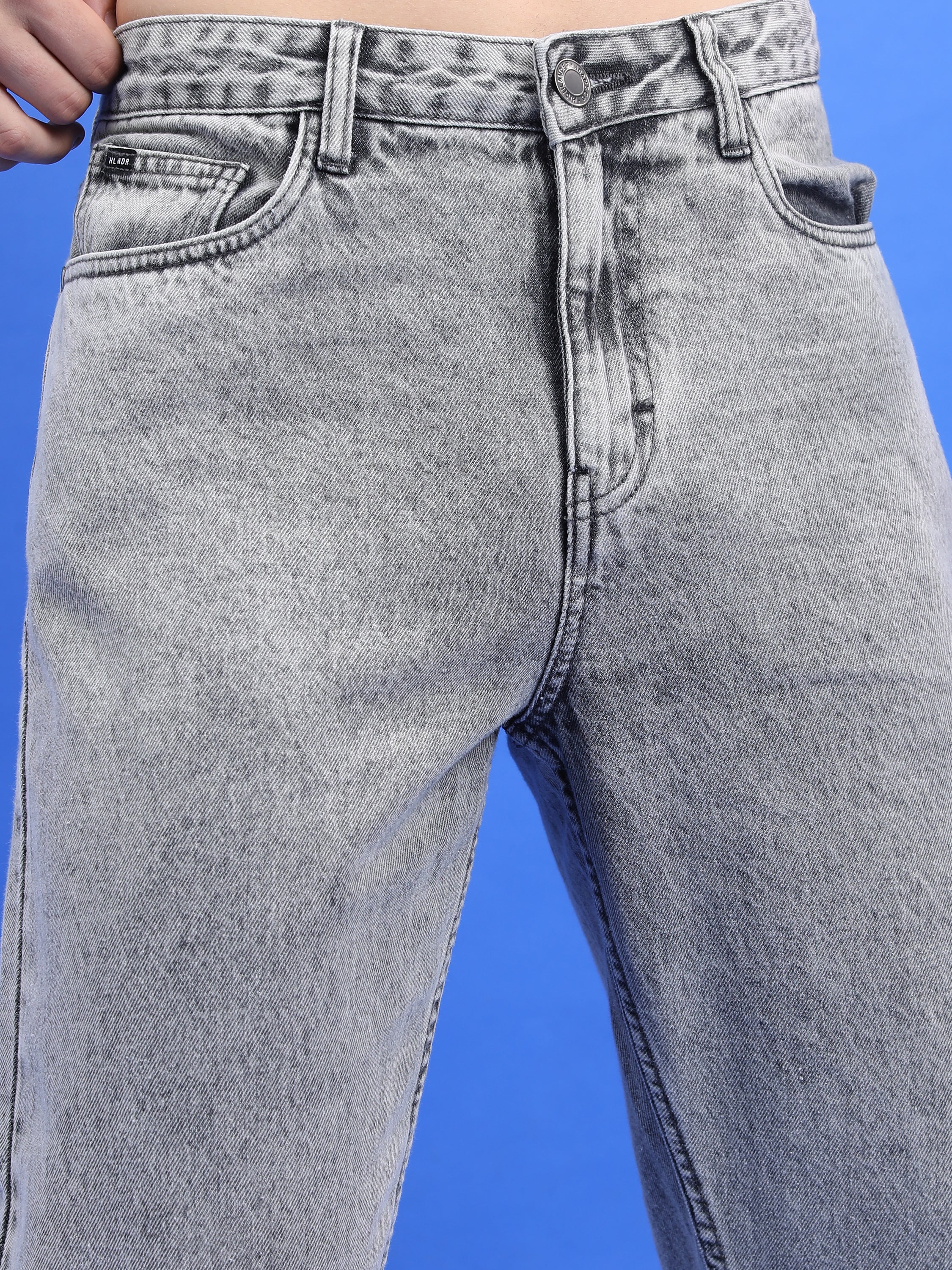 Highlander Men Light Grey Straight Fit Jeans - Light Grey - Image 5