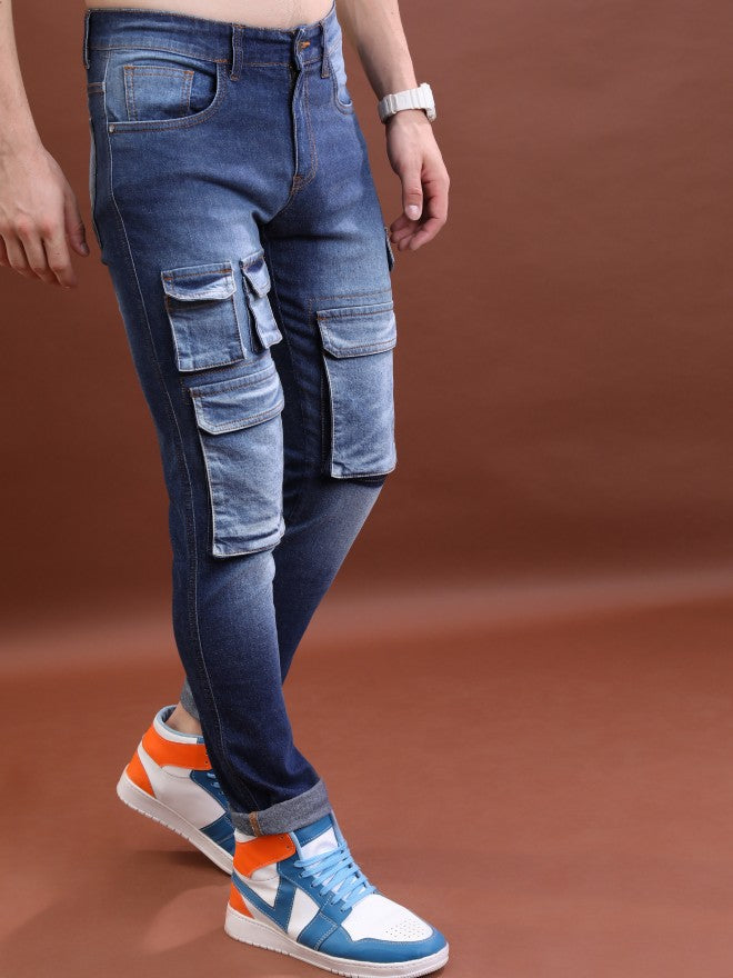 Highlander Men Blue Slim Fit Stretchable Jeans - Blue - Image 6