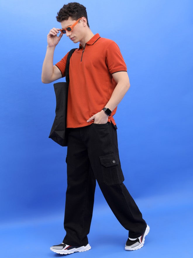 Highlander Men Black Wide Leg Jeans - Black - Image 2