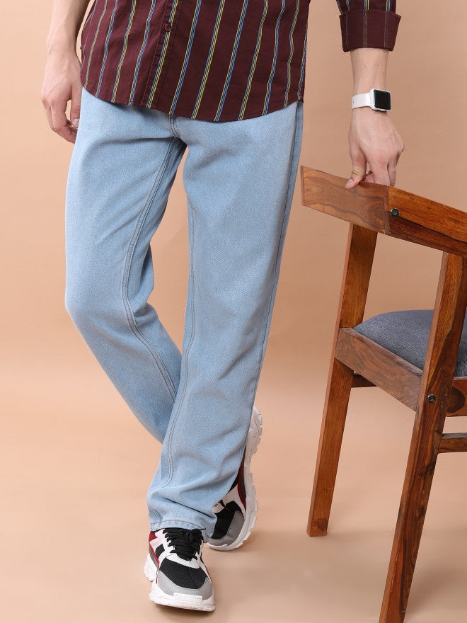 Highlander Men Light Blue Straight Fit Jeans - Blue - Image 1