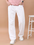 Highlander Men White Wide Leg Jeans - White - Image 1
