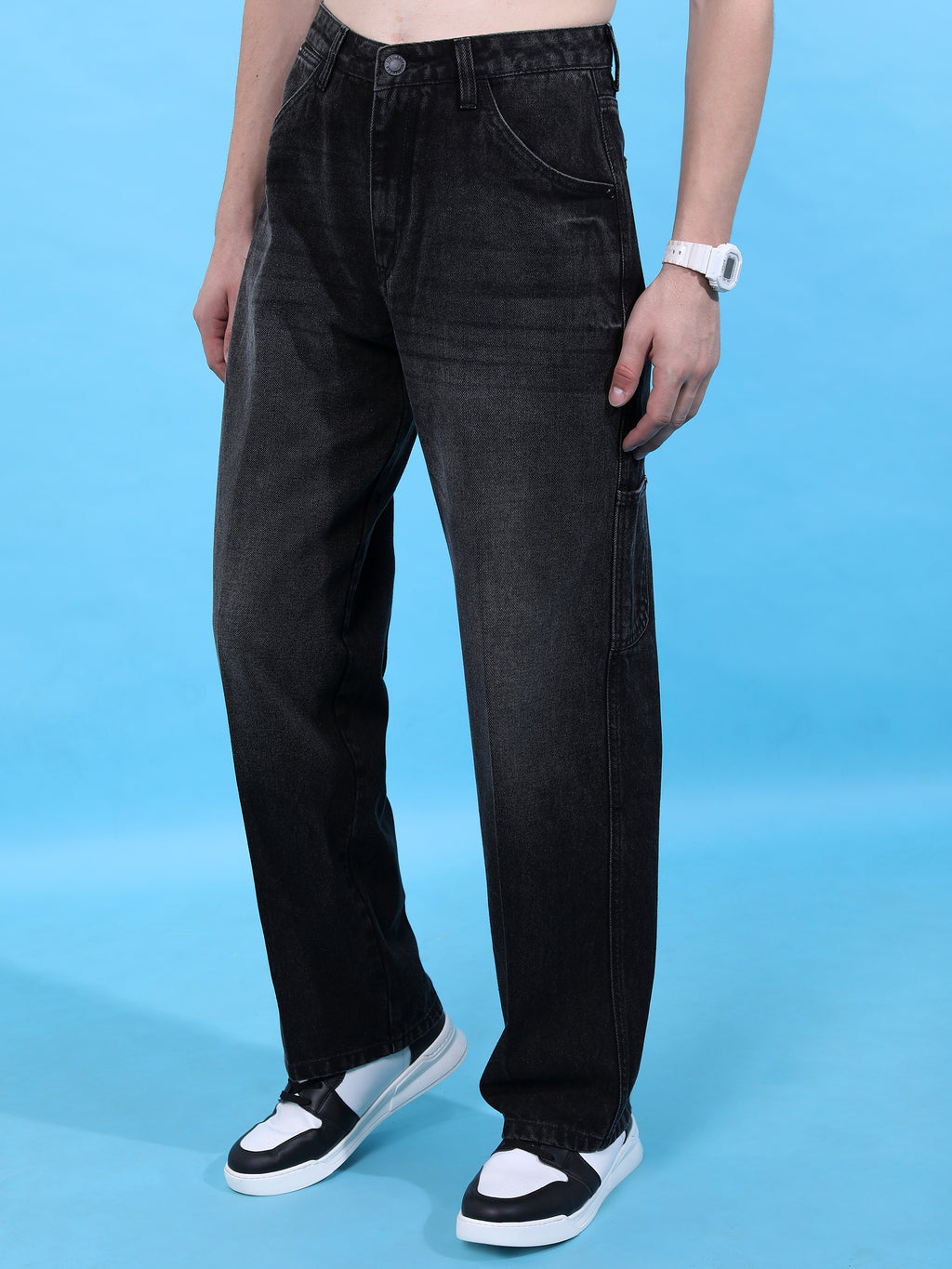 Highlander Men Black Straight Fit Jeans - Black - Image 4