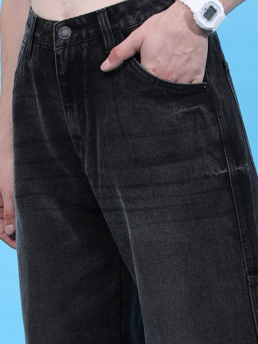 Highlander Men Black Straight Fit Jeans - Black - Image 5