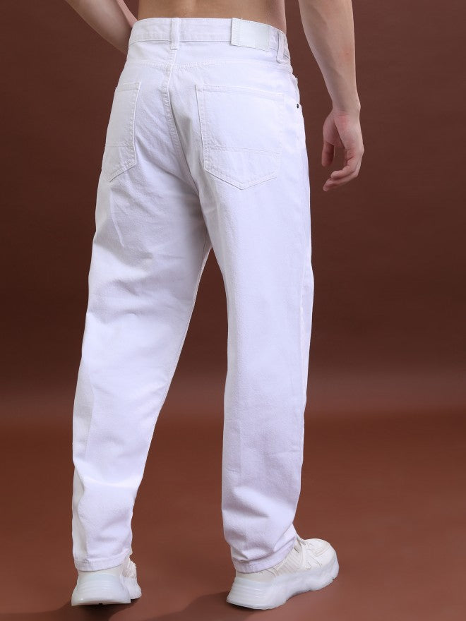 Highlander Men White Relaxed Fit Jeans - White - Image 3