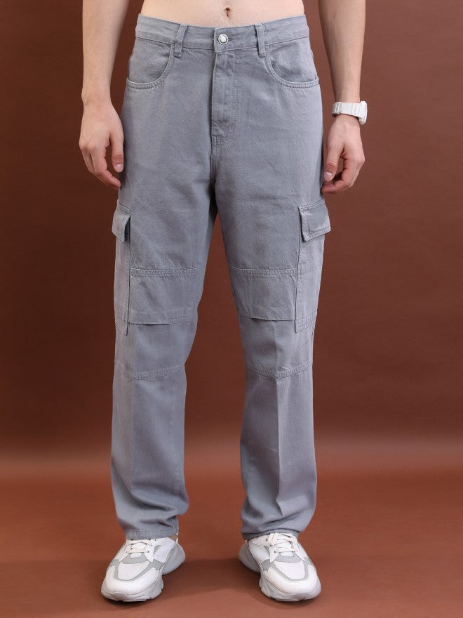 Highlander Men Grey Relaxed Fit Jeans - Grey - Image 1