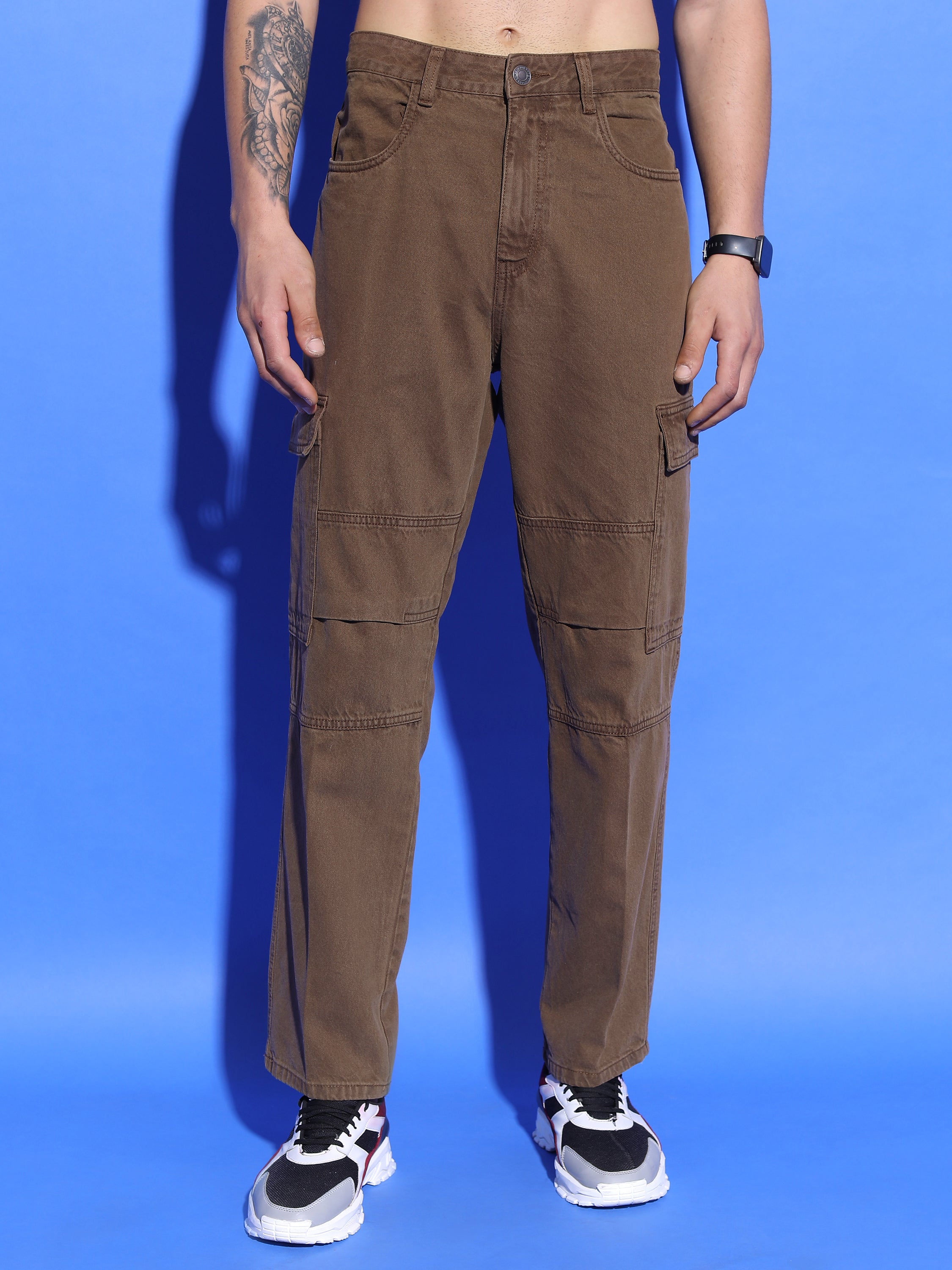Highlander Men Brown Straight Fit Jeans - Brown - Image 1