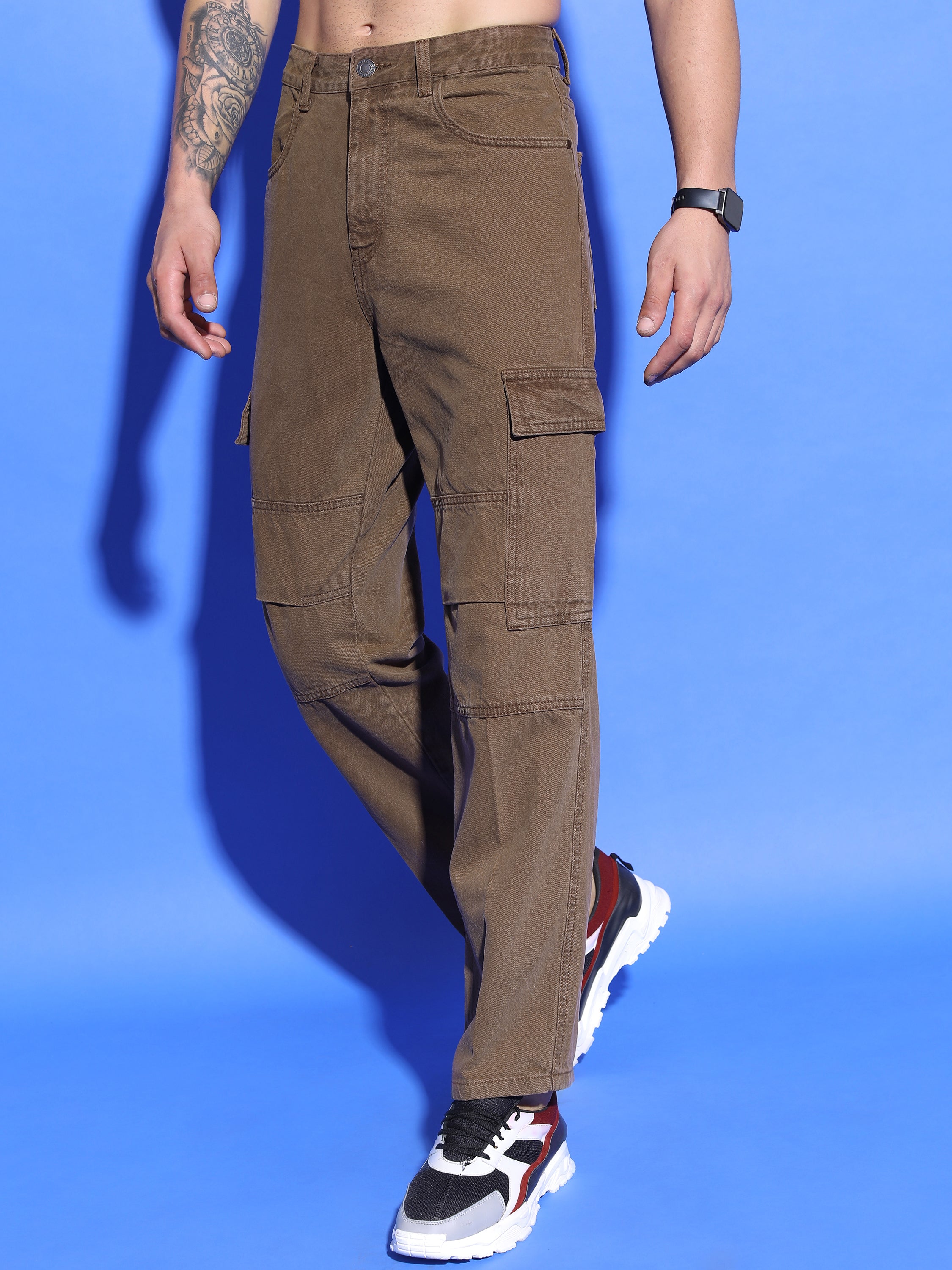 Highlander Men Brown Straight Fit Jeans - Brown - Image 4