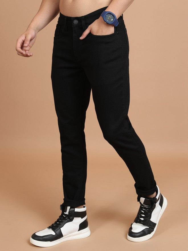 Highlander Men Black Slim Fit Stretchable Jeans - Black - Image 4