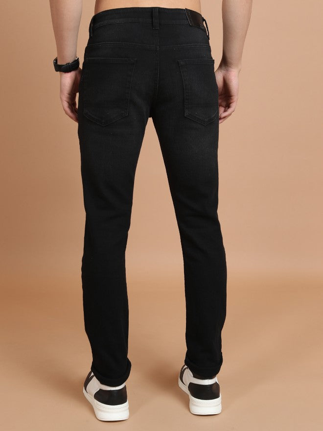 Highlander Men Black Skinny Fit Stretchable Jeans - Black - Image 3