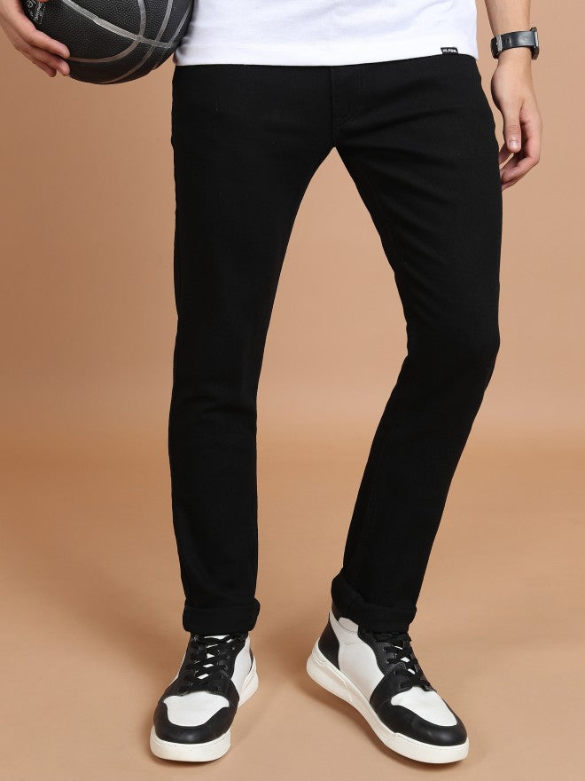 Highlander Men Black Skinny Fit Stretchable Jeans - Black - Image 1