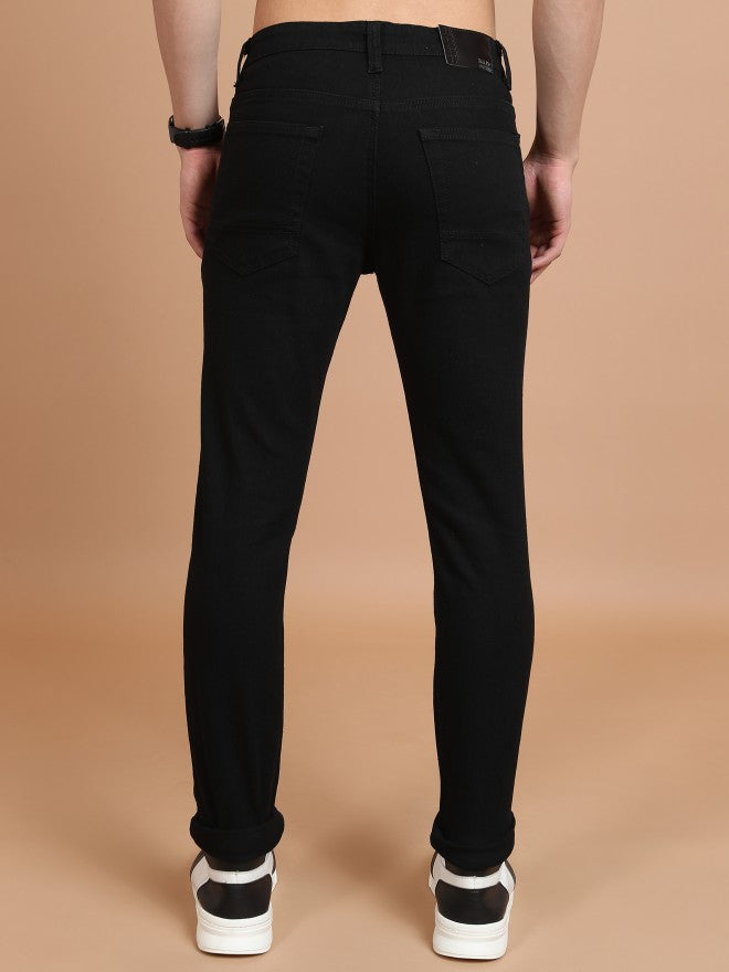 Highlander Men Black Skinny Fit Stretchable Jeans - Black - Image 3