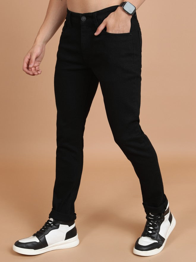 Highlander Men Black Skinny Fit Stretchable Jeans - Black - Image 4