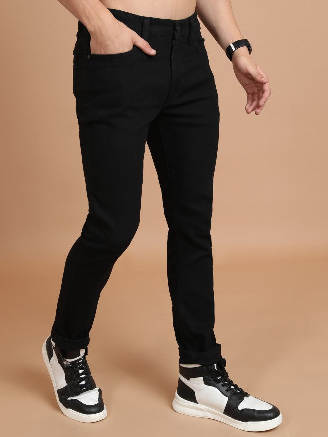 Highlander Men Black Skinny Fit Stretchable Jeans - Black - Image 6