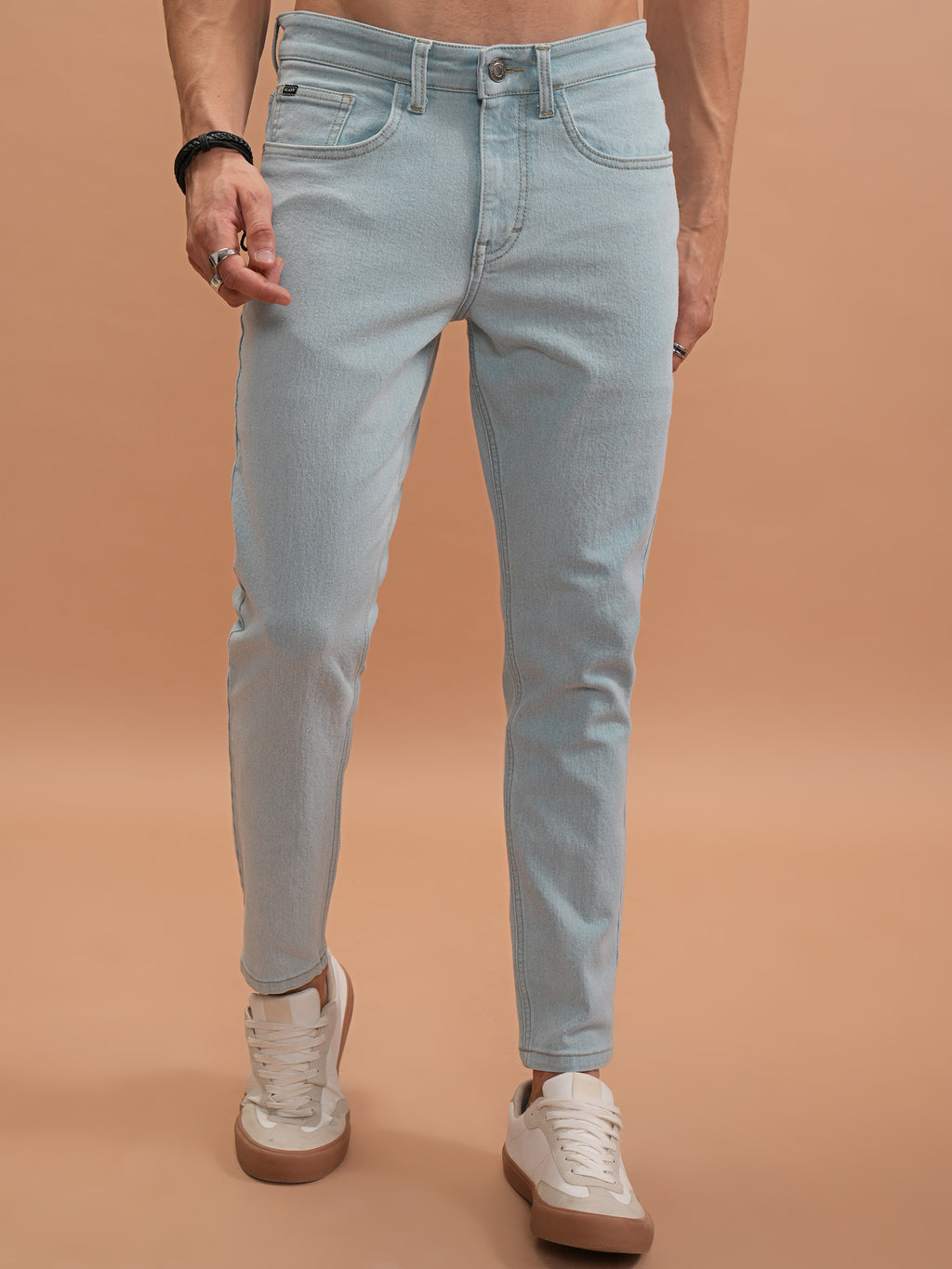 Highlander Men Blue Tapered Fit Stretchable Jeans - Blue - Image 1