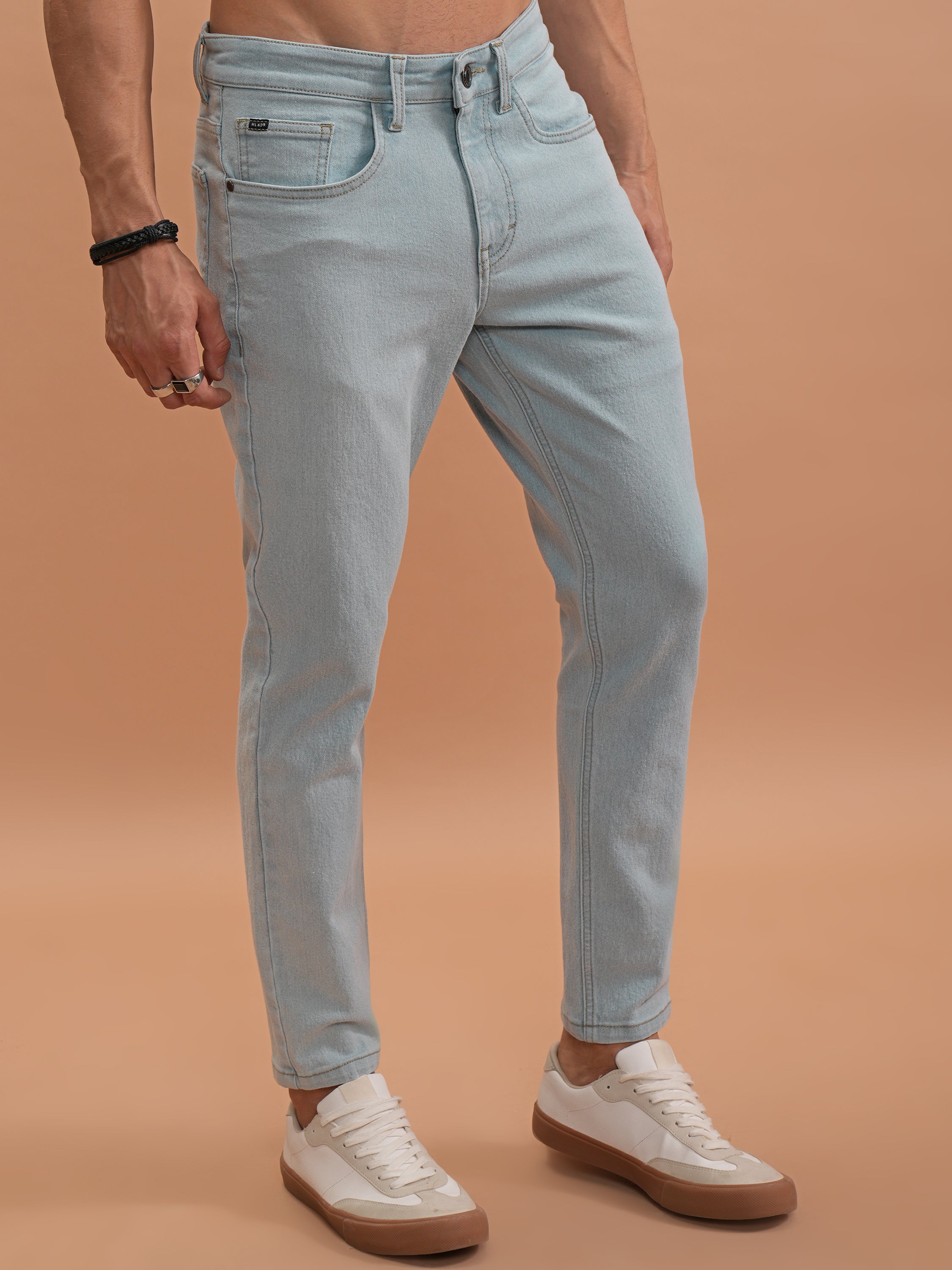 Highlander Men Blue Tapered Fit Stretchable Jeans - Blue - Image 6