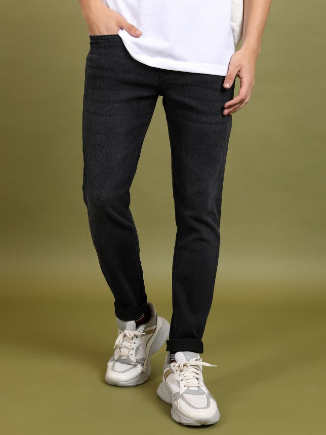 Highlander Men Black Slim Fit Stretchable Jeans - Black - Image 1