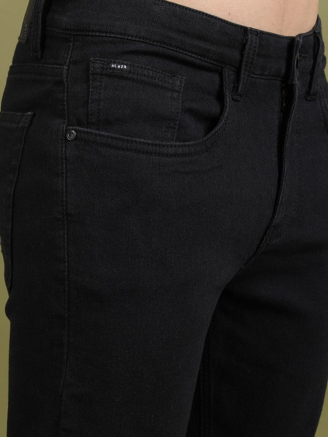 Highlander Men Black Slim Fit Stretchable Jeans - Black - Image 5