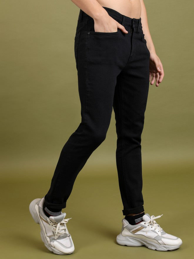 Highlander Men Black Slim Fit Stretchable Jeans - Black - Image 6