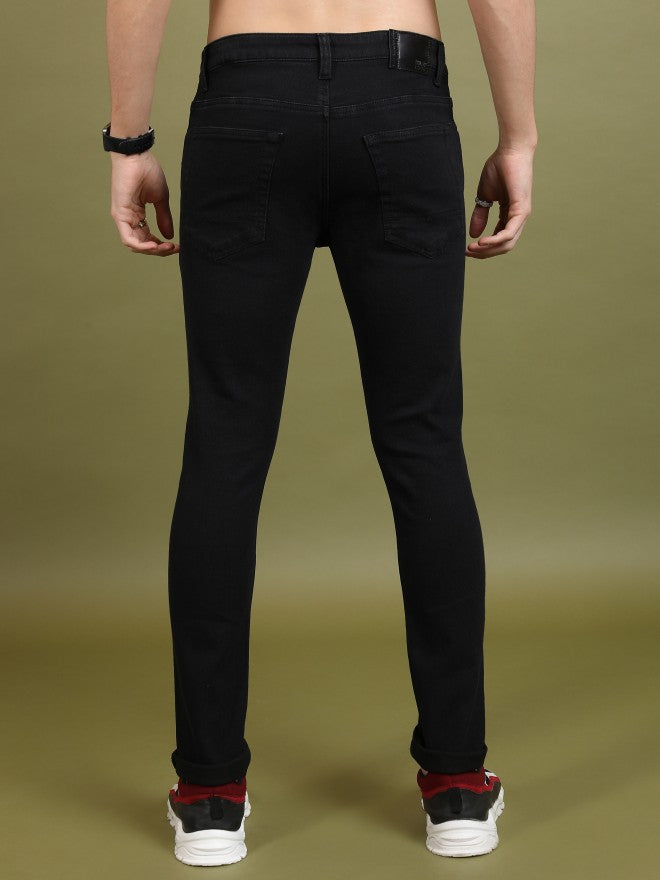 Highlander Men Black Slim Fit Stretchable Jeans - Black - Image 3