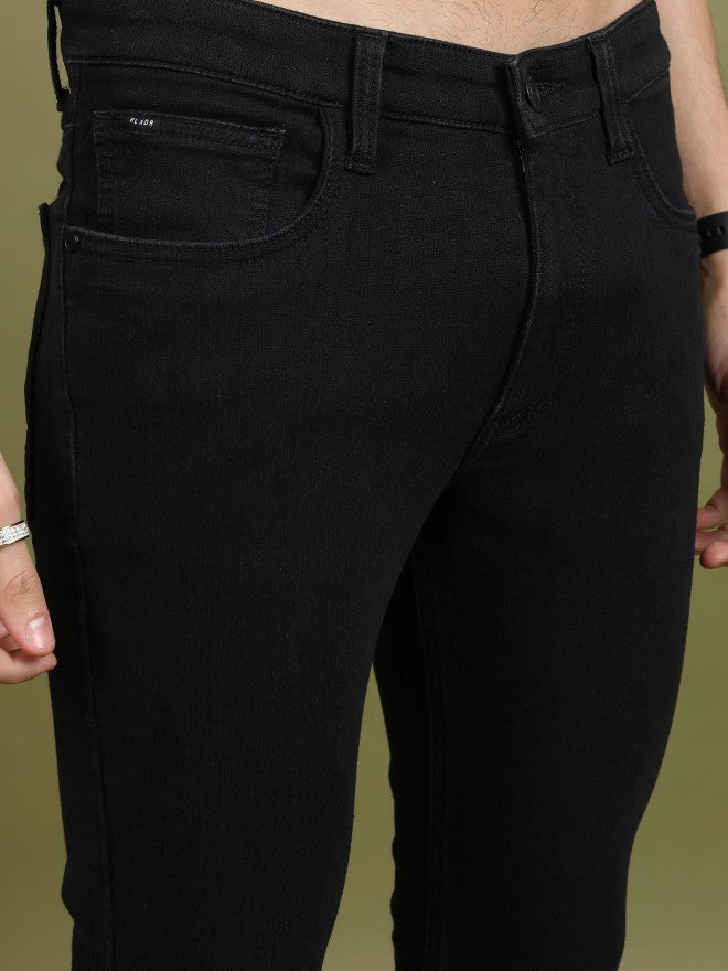 Highlander Men Black Slim Fit Stretchable Jeans - Black - Image 5