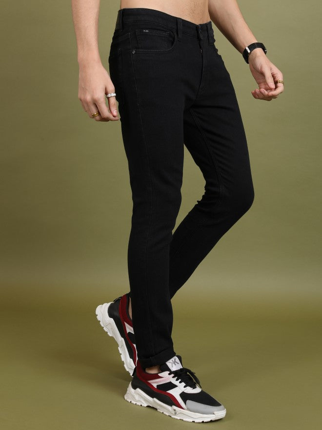 Highlander Men Black Slim Fit Stretchable Jeans - Black - Image 6